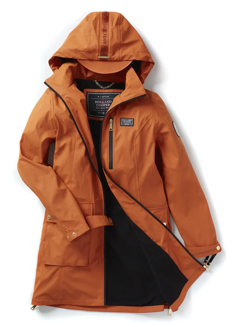 Holland Cooper Equestrian Brecon Rain Coat- Burnt Orange -2